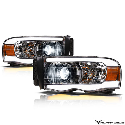 SQX Series LED Sequential Projector Headlights <BR> 02-05 Dodge Ram 1500