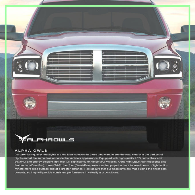 LMX Series LED Projector Headlights w/LumenX Light Bar <br> 06-08 Dodge Ram 1500