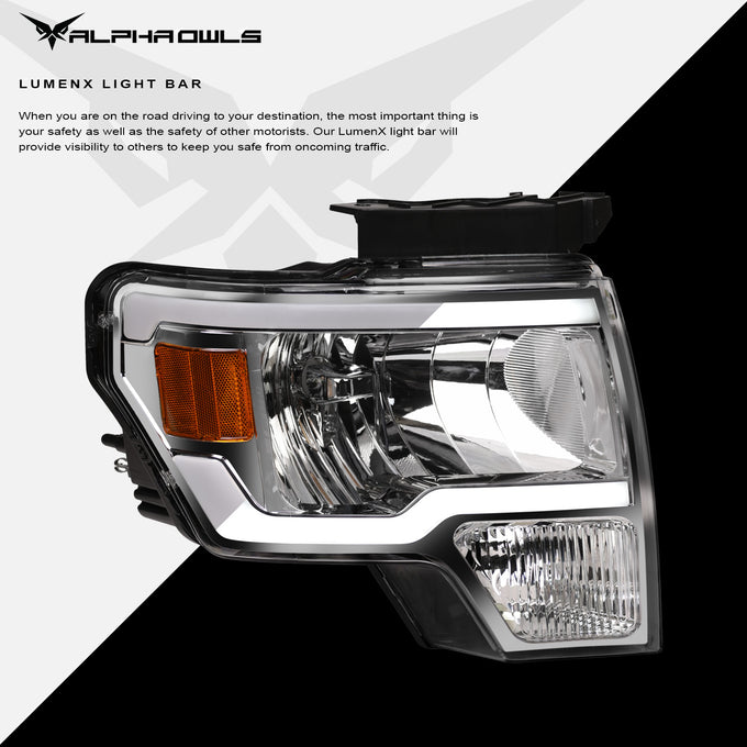 LM Series Crystal Headlights W/LumenX Light Bar <br> 09-04 Ford F-150