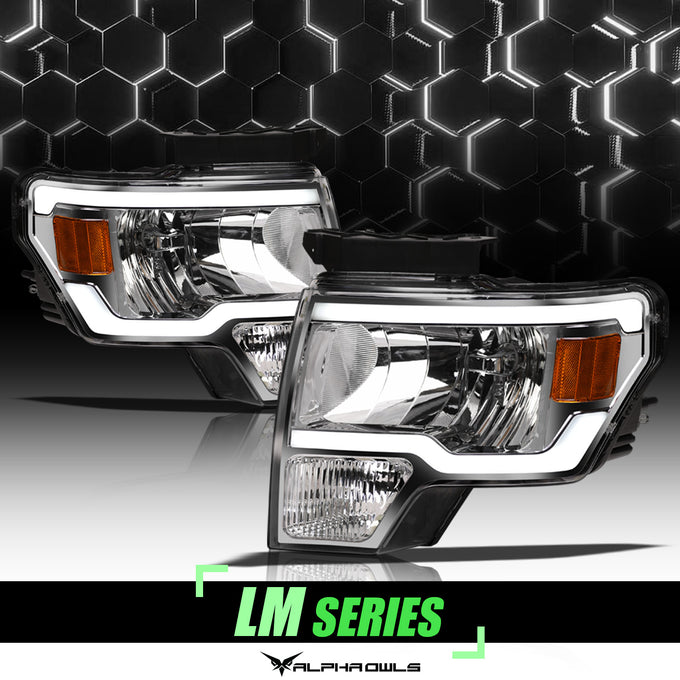 LM Series Crystal Headlights W/LumenX Light Bar <br> 09-04 Ford F-150