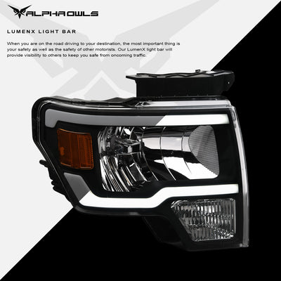 LM Series Crystal Headlights W/LumenX Light Bar <br> 09-04 Ford F-150