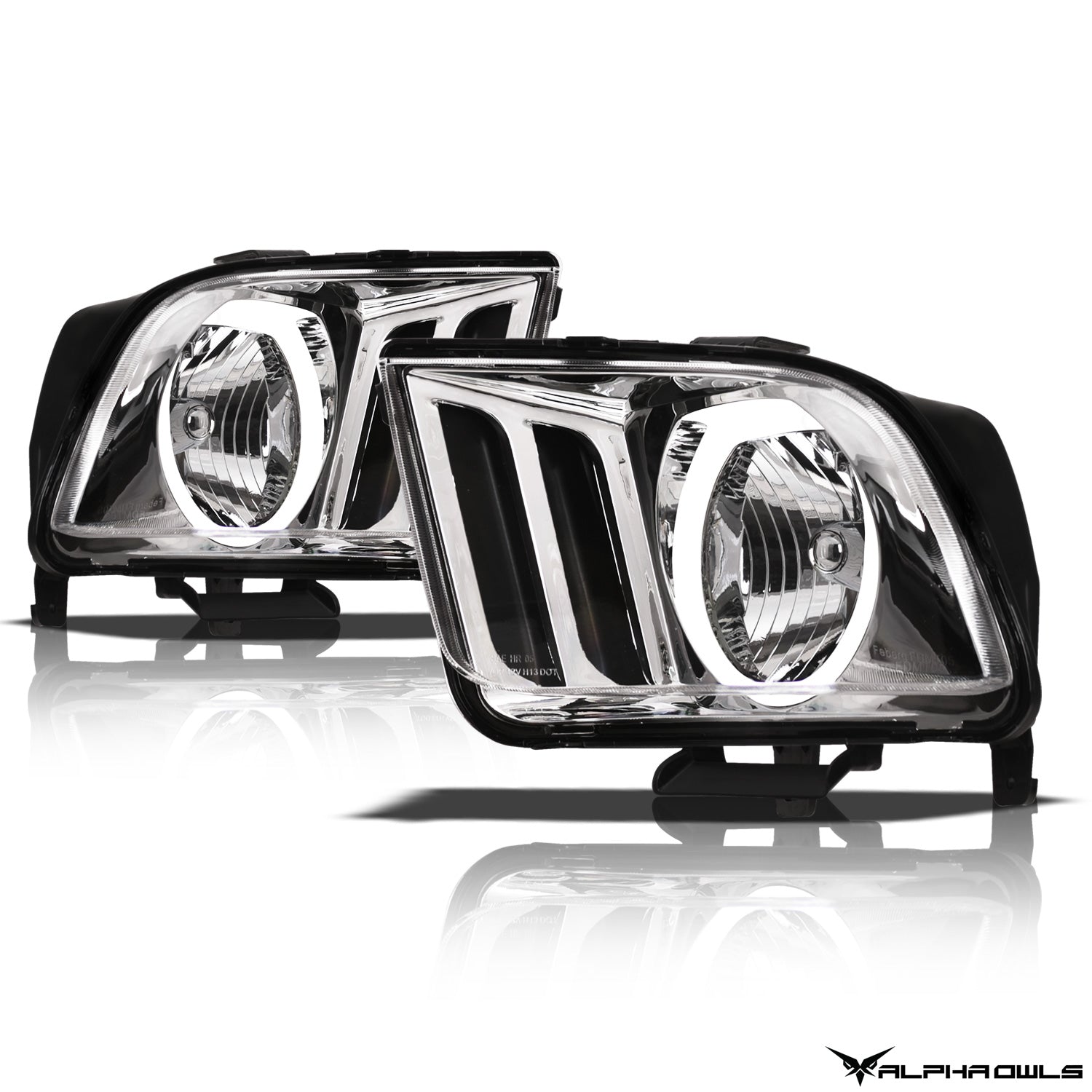 LM Series Crystal Headlights W/LumenX Halo <br> 05-09 Ford Mustang