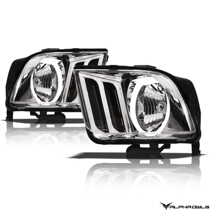 LM Series Crystal Headlights W/LumenX Halo <br> 05-09 Ford Mustang