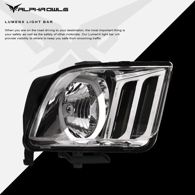 LM Series Crystal Headlights W/LumenX Halo <br> 05-09 Ford Mustang