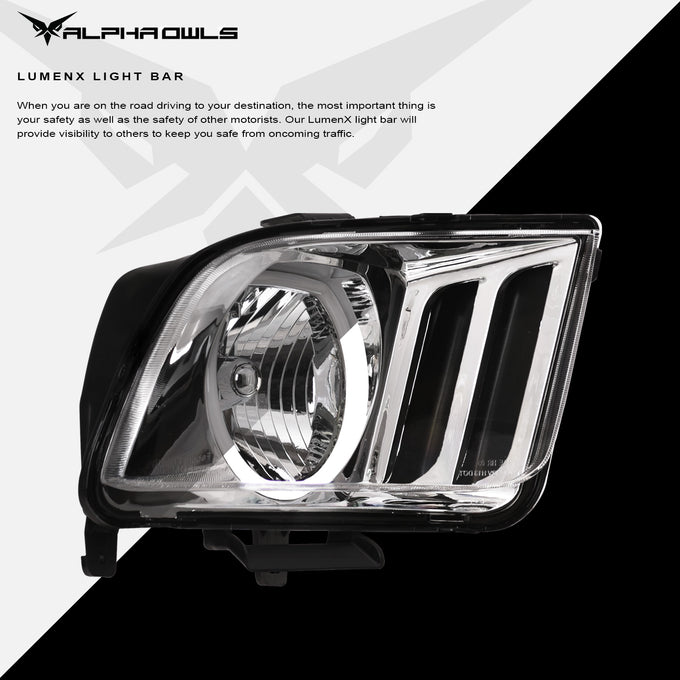 LM Series Crystal Headlights W/LumenX Halo <br> 05-09 Ford Mustang