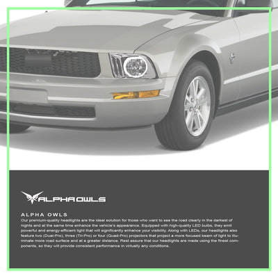 LM Series Crystal Headlights W/LumenX Halo <br> 05-09 Ford Mustang
