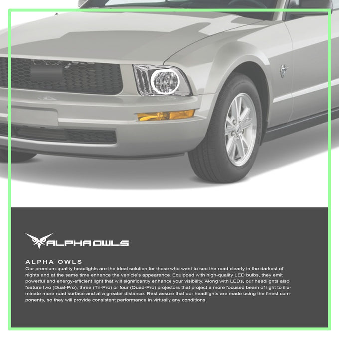 LM Series Crystal Headlights W/LumenX Halo <br> 05-09 Ford Mustang