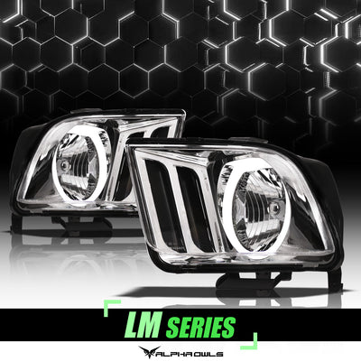 LM Series Crystal Headlights W/LumenX Halo <br> 05-09 Ford Mustang