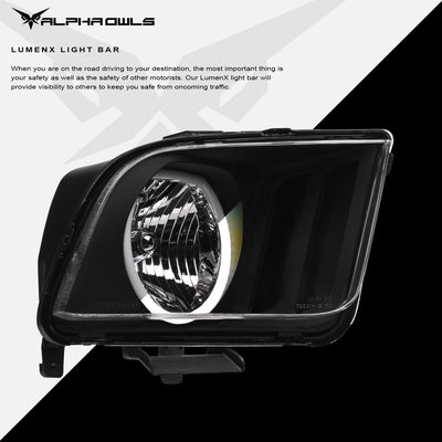 LM Series Crystal Headlights W/LumenX Halo <br> 05-09 Ford Mustang