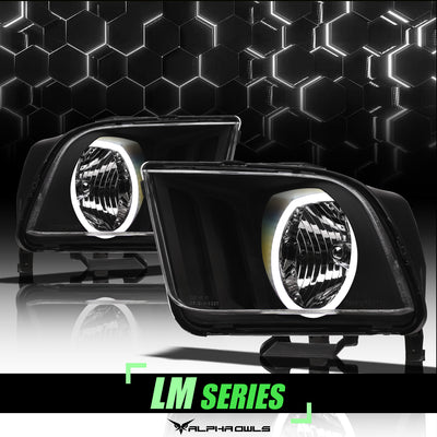 LM Series Crystal Headlights W/LumenX Halo <br> 05-09 Ford Mustang