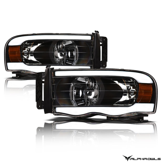 LM Series Crystal Headlights W/LumenX Light Bar <br> 02-05 Dodge Ram 1500