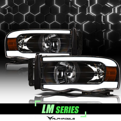 LM Series Crystal Headlights W/LumenX Light Bar <br> 02-05 Dodge Ram 1500