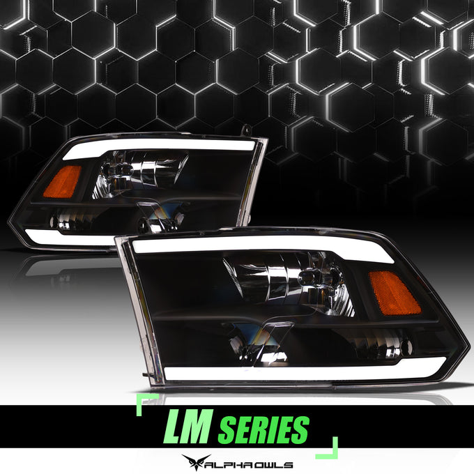 LM Series Crystal Headlights w/ LumenX Light Bar <br>09-10 Dodge Ram 1500