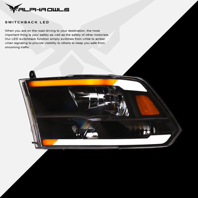 SQ Series Sequential Headlights w/ LumenX Light Bar <br>09-10 Dodge Ram 1500
