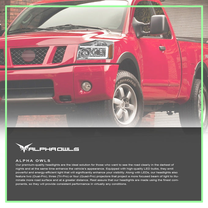 LM Series Crystal Headlights w/ LumenX Light Bar <br> 04-15 Nissan Titan