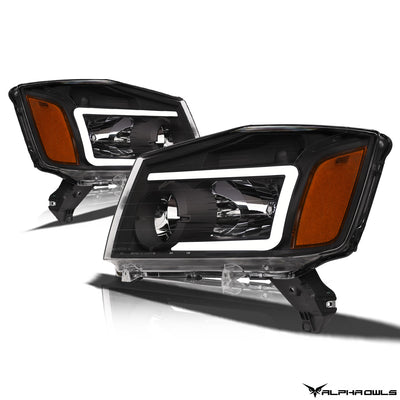 LM Series Crystal Headlights w/ LumenX Light Bar <br> 04-15 Nissan Titan
