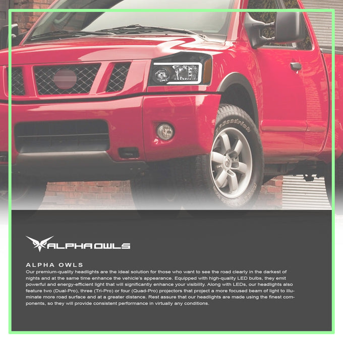 LM Series Crystal Headlights w/ LumenX Light Bar <br> 04-15 Nissan Titan