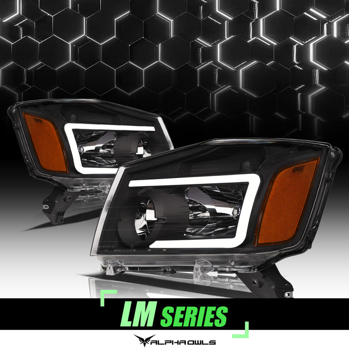 LM Series Crystal Headlights w/ LumenX Light Bar <br> 04-15 Nissan Titan