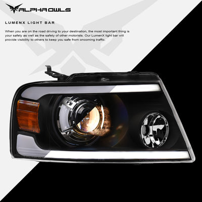 LMP Series Projector Headlights w/ LumenX Light Bar <br> 04-08 Ford F-150