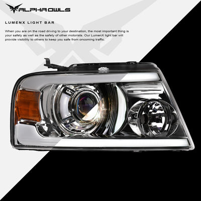 LMP Series Projector Headlights w/ LumenX Light Bar <br> 04-08 Ford F-150