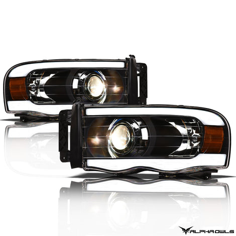 LMP Series Projector Headlights w/ LumenX Light Bar <br>02-05 Dodge Ram 1500