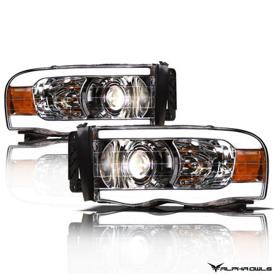 LMP Series Projector Headlights w/ LumenX Light Bar <br> 02-05 Dodge Ram 1500
