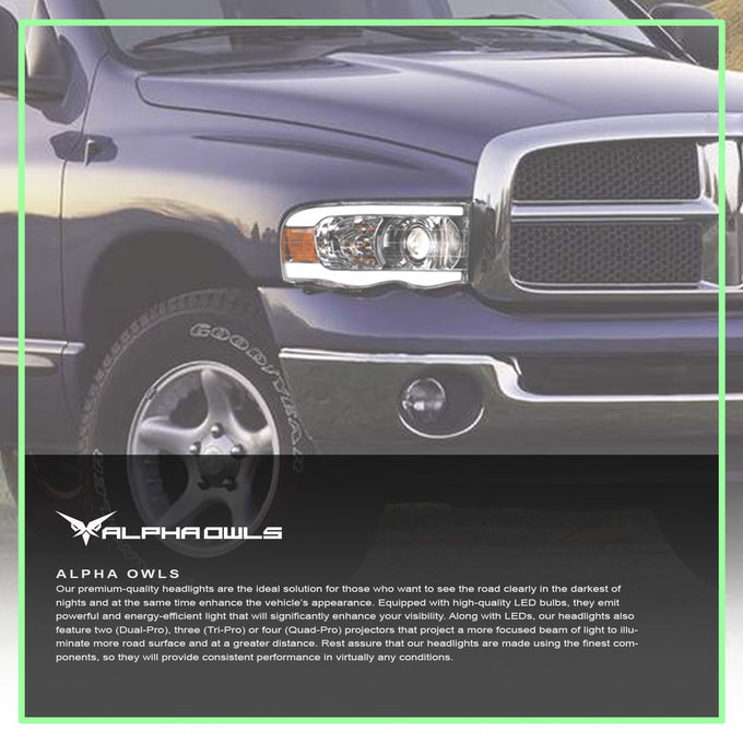 LMP Series Projector Headlights w/ LumenX Light Bar <br> 02-05 Dodge Ram 1500
