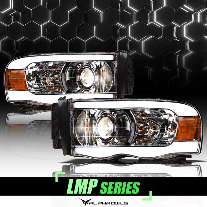 LMP Series Projector Headlights w/ LumenX Light Bar <br> 02-05 Dodge Ram 1500