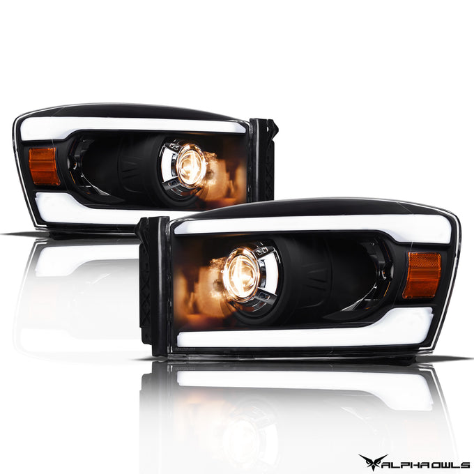 LMP Series Projector Headlights w/ LumenX Light Bar <BR> 06-08 Dodge Ram 1500