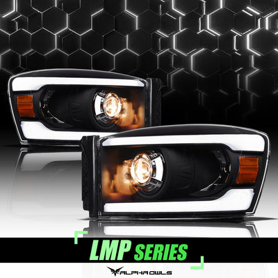 LMP Series Projector Headlights w/ LumenX Light Bar <BR> 06-08 Dodge Ram 1500