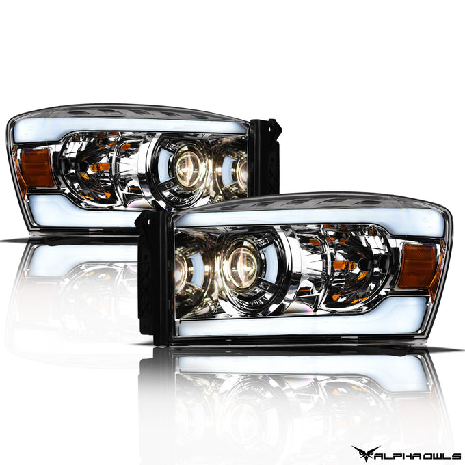 LMP Series Projector Headlights w/ LumenX Light Bar <BR> 06-08 Dodge Ram 1500