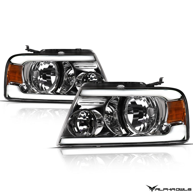LM Series Crystal Headlights w/ LumenX Light Bar <br> 04-08 Ford F-150