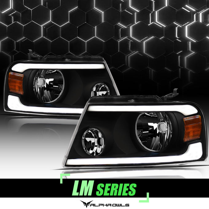 LM Series Crystal Headlights w/ LumenX Light Bar <br>04-08 Ford F-150