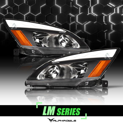 LM Series Crystal Headlights w/ LumenX Light Bar <BR> 03-07 Honda Accord