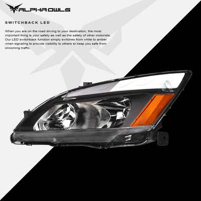 LM Series Crystal Headlights w/ LumenX Light Bar <BR> 03-07 Honda Accord