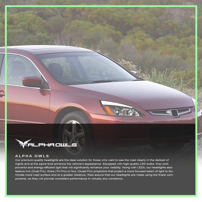 LM Series Crystal Headlights w/ LumenX Light Bar <BR> 03-07 Honda Accord