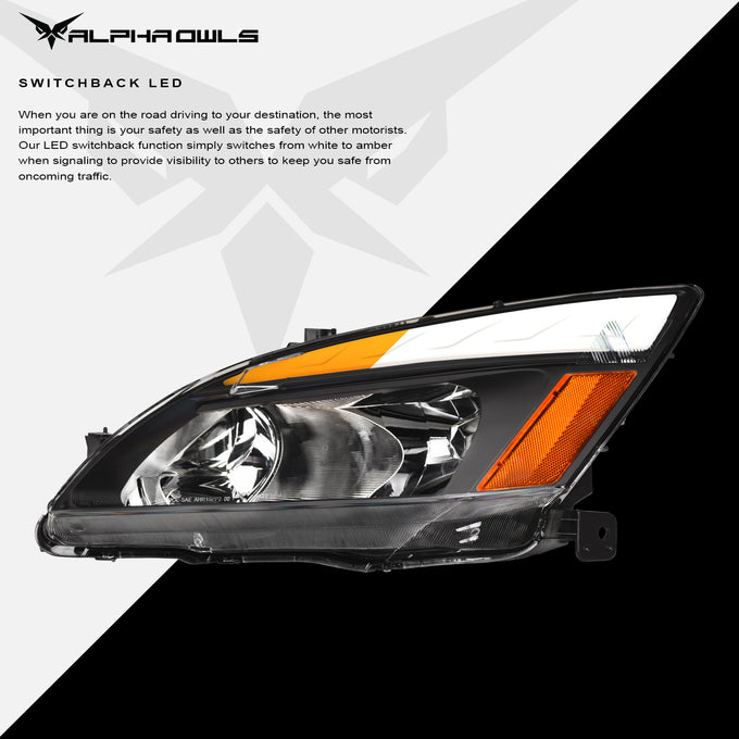 LM Series Sequential Headlights w/ LumenX Light Bar <BR> 03-07 Honda Accord