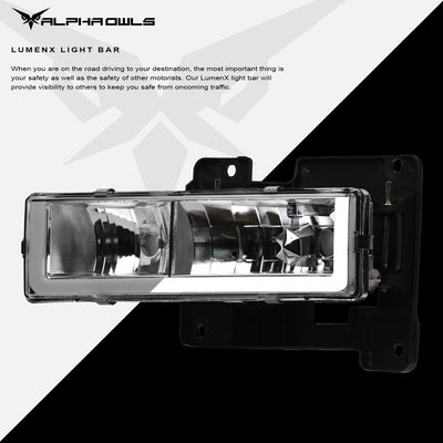LM Series Crystal Headlights w/ LumenX Light Bar <BR> 88-99 Chevy/GMC C/K Series, Blazer, Suburban, Tahoe, Yukon