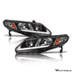 LM Series Crystal Headlights w/ LumenX Light Bar <BR> 06-11 Honda Civic 4DR