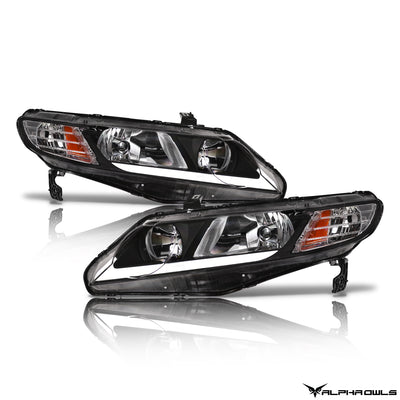 LM Series Crystal Headlights w/ LumenX Light Bar <BR> 06-11 Honda Civic 4DR