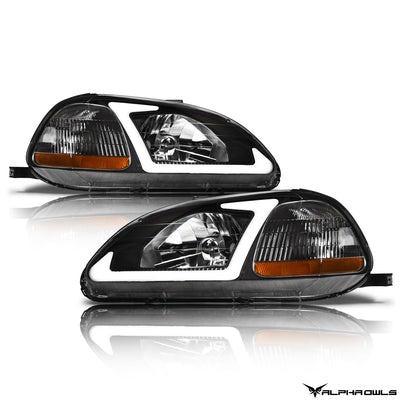 LM Series Crystal Headlights w/ LumenX Light Bar <br>96-98 Honda Civic