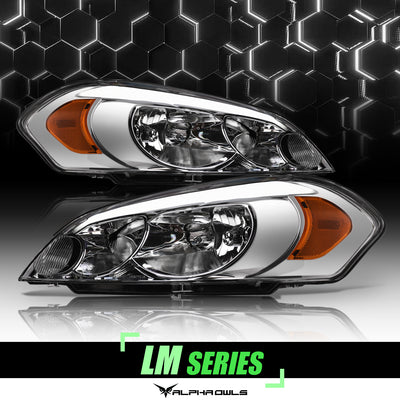 LM Series Crystal Headlights W/LumenX Light Bar <BR> 06-13 Chevy Impala