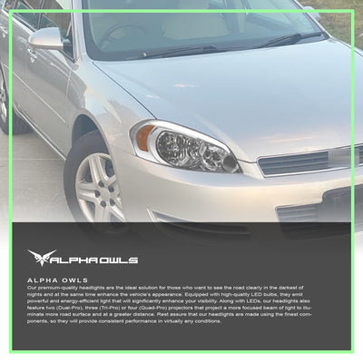LM Series Crystal Headlights W/LumenX Light Bar <BR> 06-13 Chevy Impala