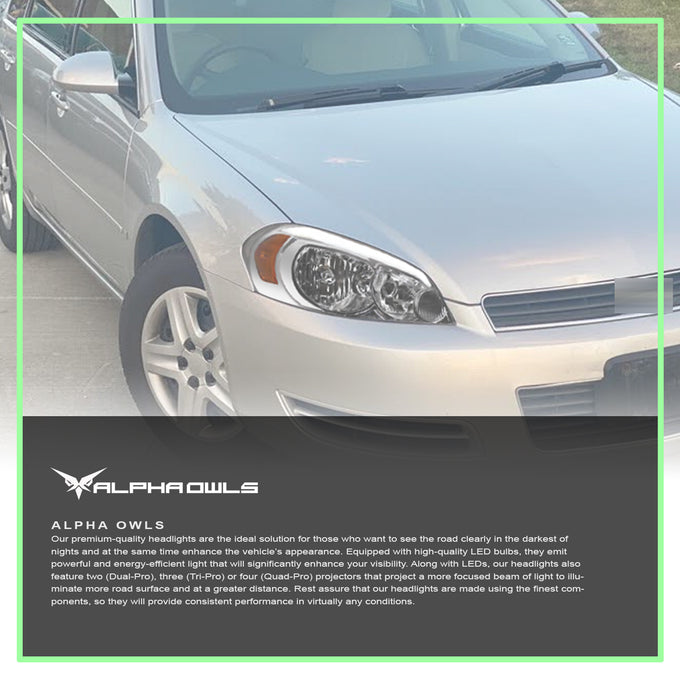 LM Series Crystal Headlights W/LumenX Light Bar <BR> 06-13 Chevy Impala