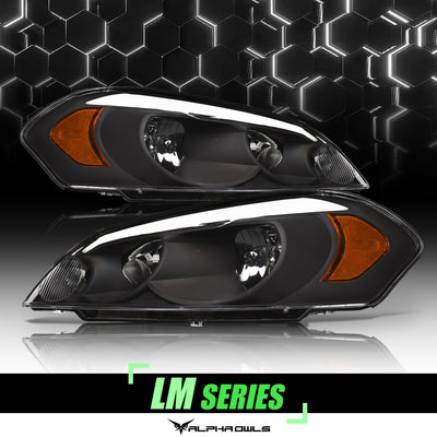 LM Series Crystal Headlights W/LumenX Light Bar <BR> 06-13 Chevy Impala