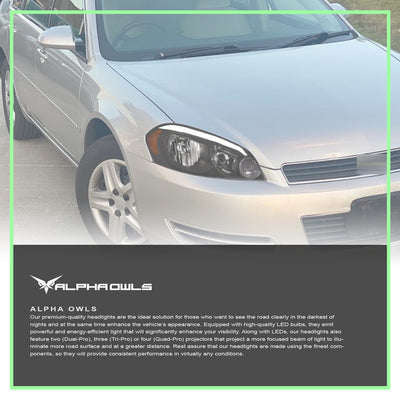 LM Series Crystal Headlights W/LumenX Light Bar <BR> 06-13 Chevy Impala