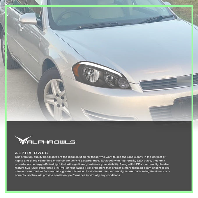LM Series Crystal Headlights W/LumenX Light Bar <BR> 06-13 Chevy Impala
