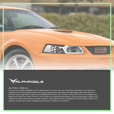 LM Series Crysta Headlights w/ LumenX Light Bar <br> 99-04 Ford Mustang