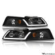 LM Series Crysta Headlights w/ LumenX Light Bar <br> 99-04 Ford Mustang