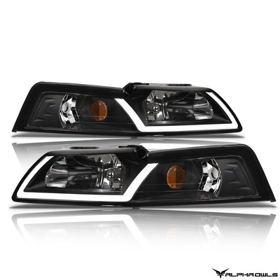 LM Series Crysta Headlights w/ LumenX Light Bar <br> 99-04 Ford Mustang